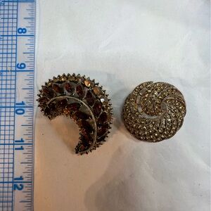 2 Amber Topaz Brooches